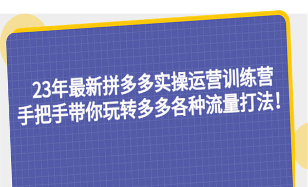 拼多多電商系列課程3套:拼多多三大黑車 拼多多活動玩法 拼多多vip